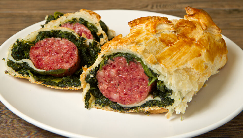 Cotechino in crosta con spinaci